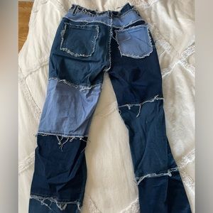 High Rise Patchwork Jeans